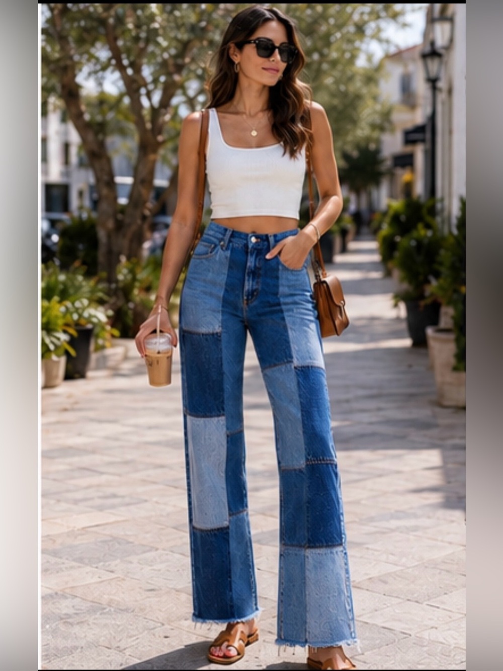 NWT Re/Done X Levi’s Amina Muaddi Patchwork Jean Indigo Size 26 - Picture 4 of 16